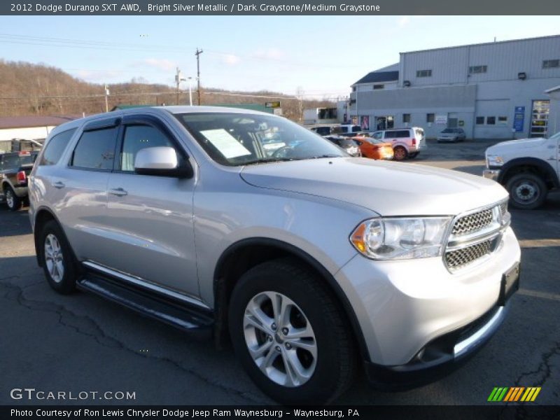 Bright Silver Metallic / Dark Graystone/Medium Graystone 2012 Dodge Durango SXT AWD