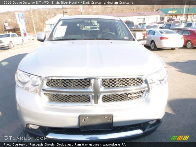 Bright Silver Metallic / Dark Graystone/Medium Graystone 2012 Dodge Durango SXT AWD