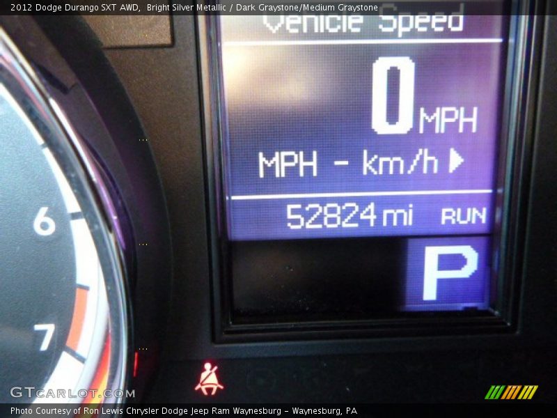 Bright Silver Metallic / Dark Graystone/Medium Graystone 2012 Dodge Durango SXT AWD