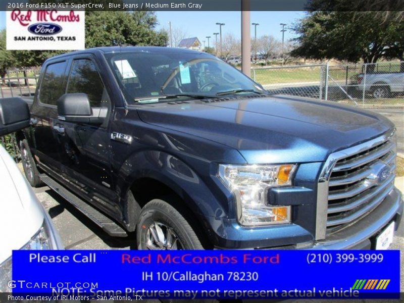 Blue Jeans / Medium Earth Gray 2016 Ford F150 XLT SuperCrew
