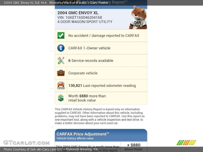 Monterey Maroon Metallic / Dark Pewter 2004 GMC Envoy XL SLE 4x4