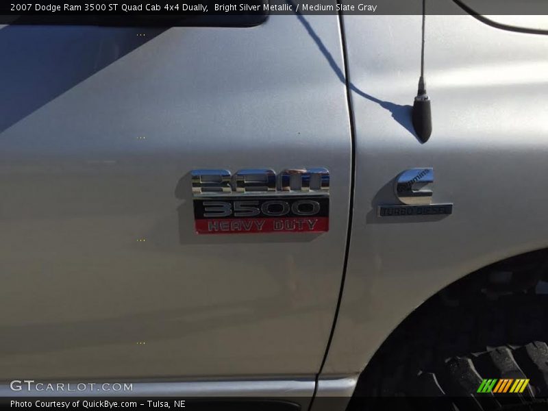 Bright Silver Metallic / Medium Slate Gray 2007 Dodge Ram 3500 ST Quad Cab 4x4 Dually