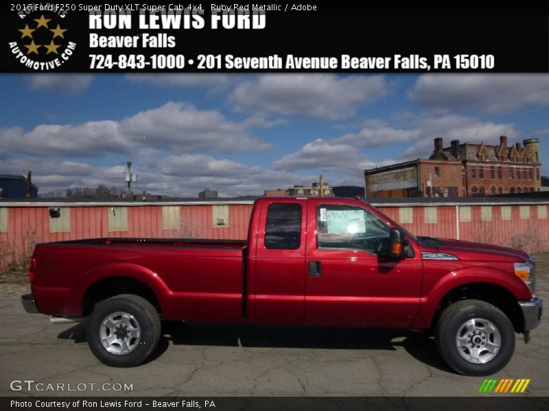 Ruby Red Metallic / Adobe 2016 Ford F250 Super Duty XLT Super Cab 4x4