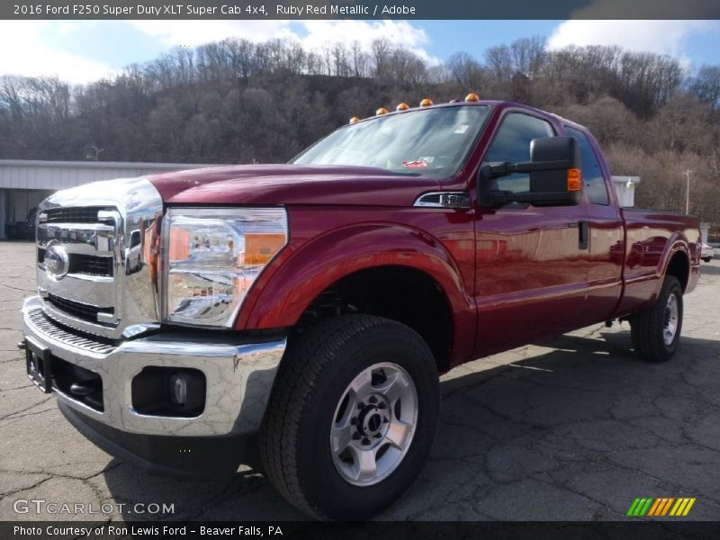 Ruby Red Metallic / Adobe 2016 Ford F250 Super Duty XLT Super Cab 4x4