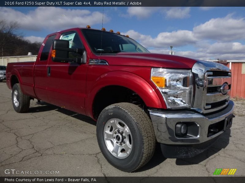 Ruby Red Metallic / Adobe 2016 Ford F250 Super Duty XLT Super Cab 4x4