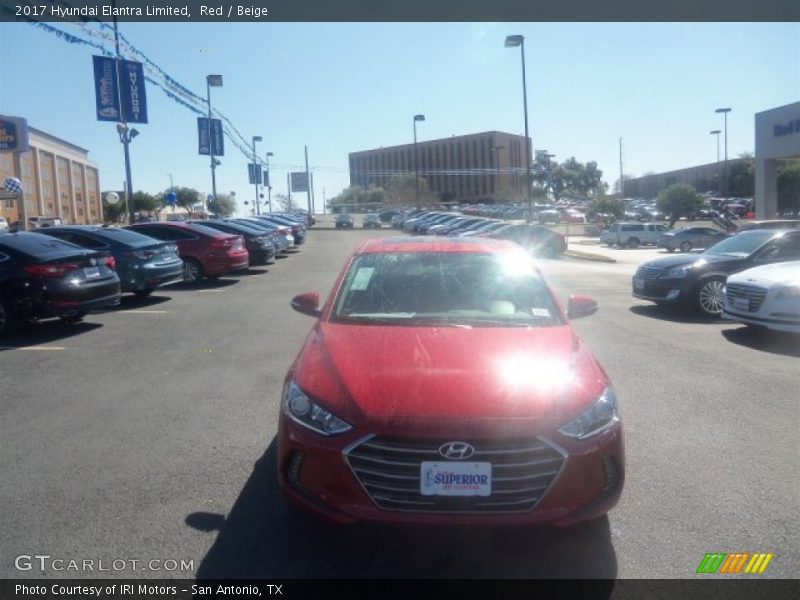 Red / Beige 2017 Hyundai Elantra Limited