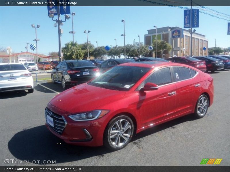 Red / Beige 2017 Hyundai Elantra Limited