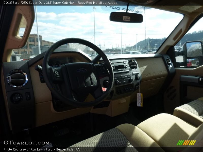 Ruby Red Metallic / Adobe 2016 Ford F250 Super Duty XLT Super Cab 4x4