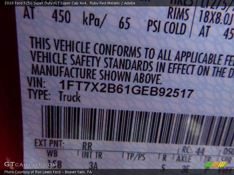 Ruby Red Metallic / Adobe 2016 Ford F250 Super Duty XLT Super Cab 4x4