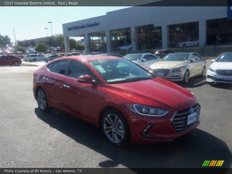 Red / Beige 2017 Hyundai Elantra Limited