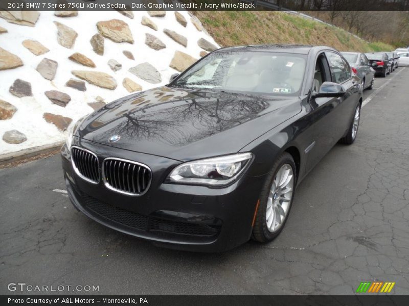 Dark Graphite Metallic / Ivory White/Black 2014 BMW 7 Series 750Li xDrive Sedan