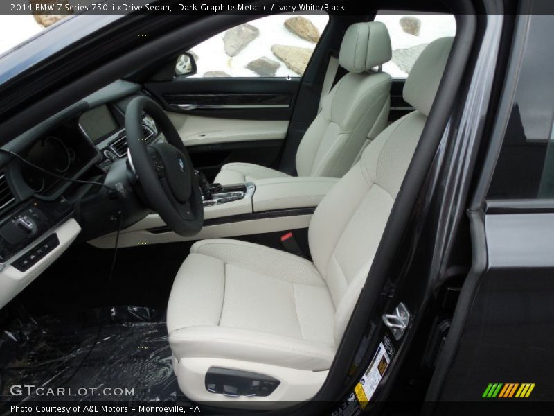 Dark Graphite Metallic / Ivory White/Black 2014 BMW 7 Series 750Li xDrive Sedan