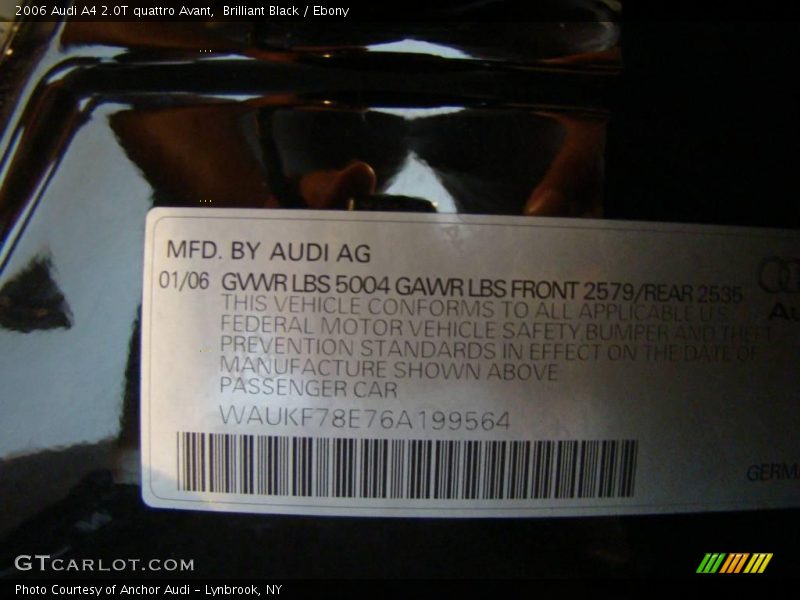 Brilliant Black / Ebony 2006 Audi A4 2.0T quattro Avant