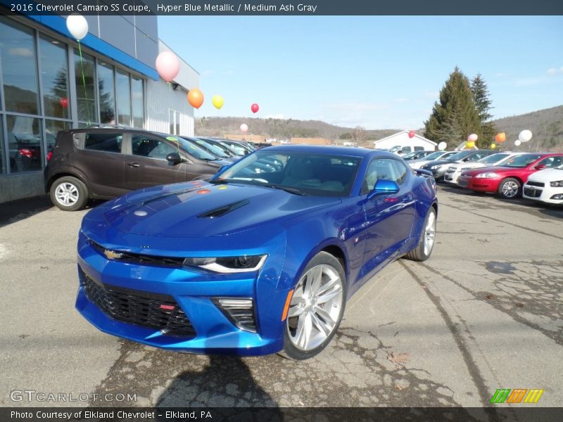 Hyper Blue Metallic / Medium Ash Gray 2016 Chevrolet Camaro SS Coupe