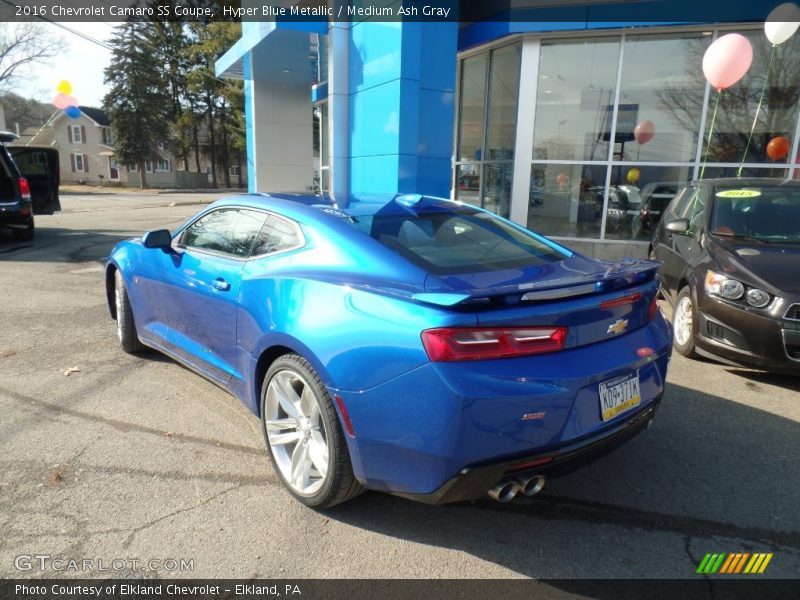 Hyper Blue Metallic / Medium Ash Gray 2016 Chevrolet Camaro SS Coupe