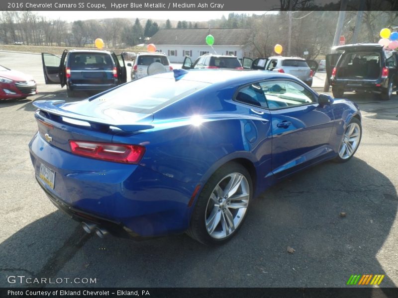 Hyper Blue Metallic / Medium Ash Gray 2016 Chevrolet Camaro SS Coupe