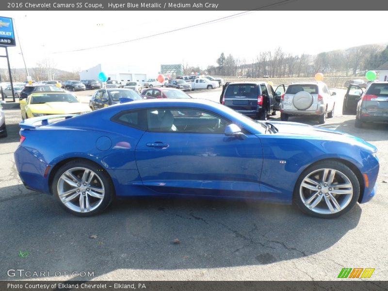 Hyper Blue Metallic / Medium Ash Gray 2016 Chevrolet Camaro SS Coupe