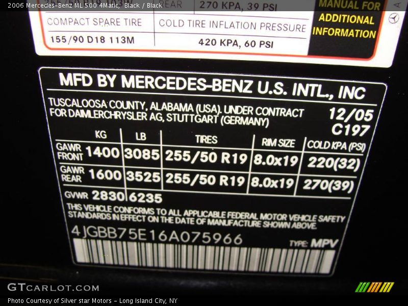 Black / Black 2006 Mercedes-Benz ML 500 4Matic