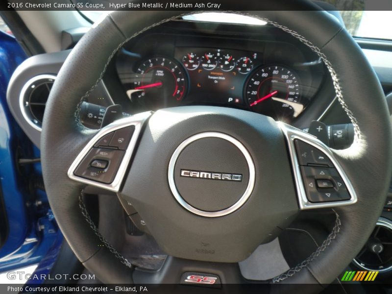 Hyper Blue Metallic / Medium Ash Gray 2016 Chevrolet Camaro SS Coupe