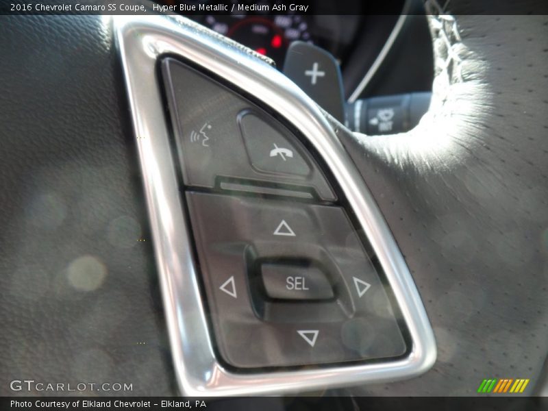 Hyper Blue Metallic / Medium Ash Gray 2016 Chevrolet Camaro SS Coupe