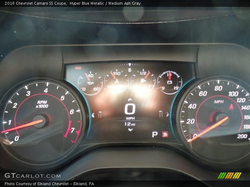 Hyper Blue Metallic / Medium Ash Gray 2016 Chevrolet Camaro SS Coupe