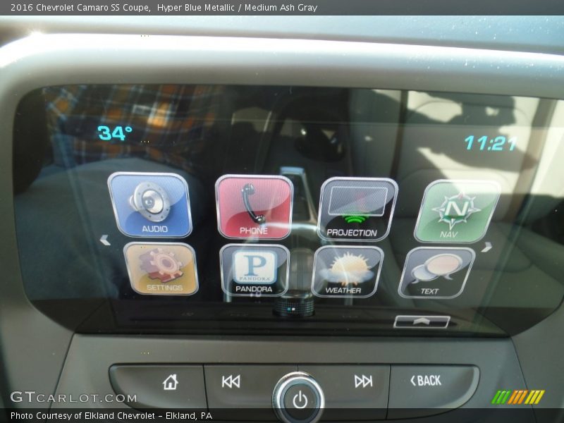 Hyper Blue Metallic / Medium Ash Gray 2016 Chevrolet Camaro SS Coupe