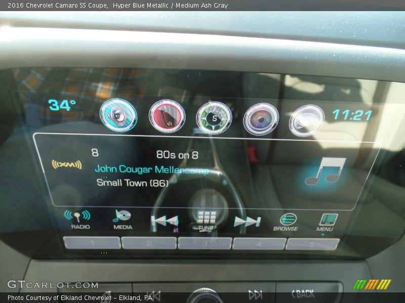 Hyper Blue Metallic / Medium Ash Gray 2016 Chevrolet Camaro SS Coupe
