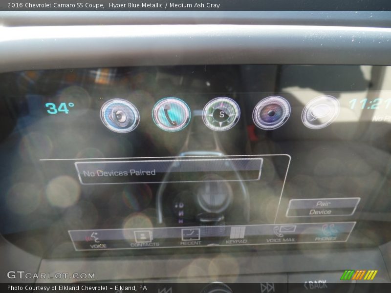 Hyper Blue Metallic / Medium Ash Gray 2016 Chevrolet Camaro SS Coupe