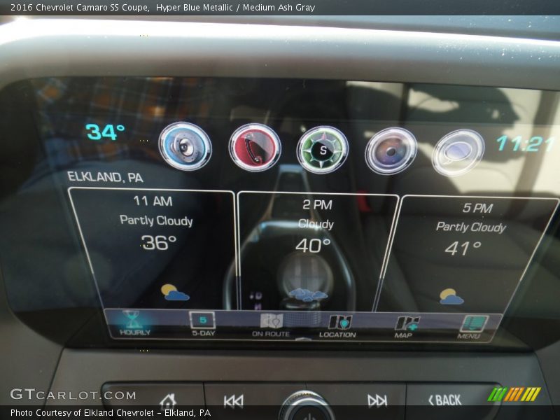 Hyper Blue Metallic / Medium Ash Gray 2016 Chevrolet Camaro SS Coupe