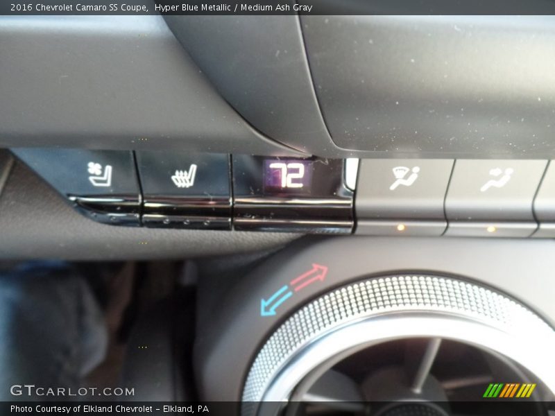 Hyper Blue Metallic / Medium Ash Gray 2016 Chevrolet Camaro SS Coupe