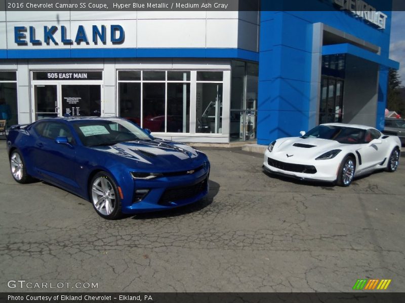 Hyper Blue Metallic / Medium Ash Gray 2016 Chevrolet Camaro SS Coupe