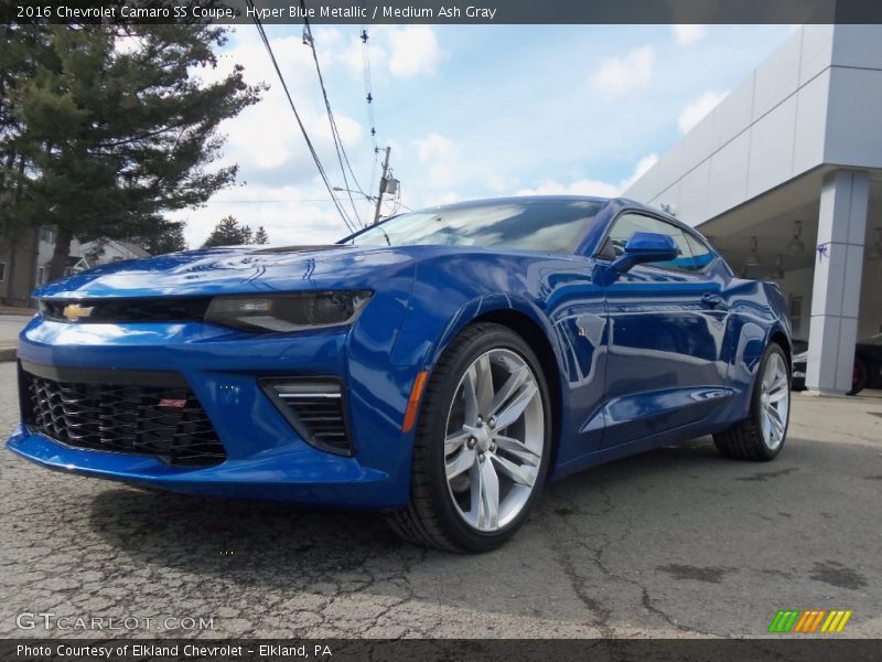 Hyper Blue Metallic / Medium Ash Gray 2016 Chevrolet Camaro SS Coupe