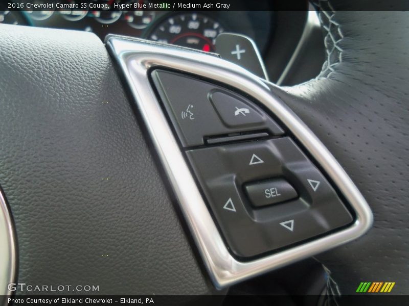Hyper Blue Metallic / Medium Ash Gray 2016 Chevrolet Camaro SS Coupe