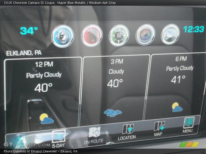 Hyper Blue Metallic / Medium Ash Gray 2016 Chevrolet Camaro SS Coupe