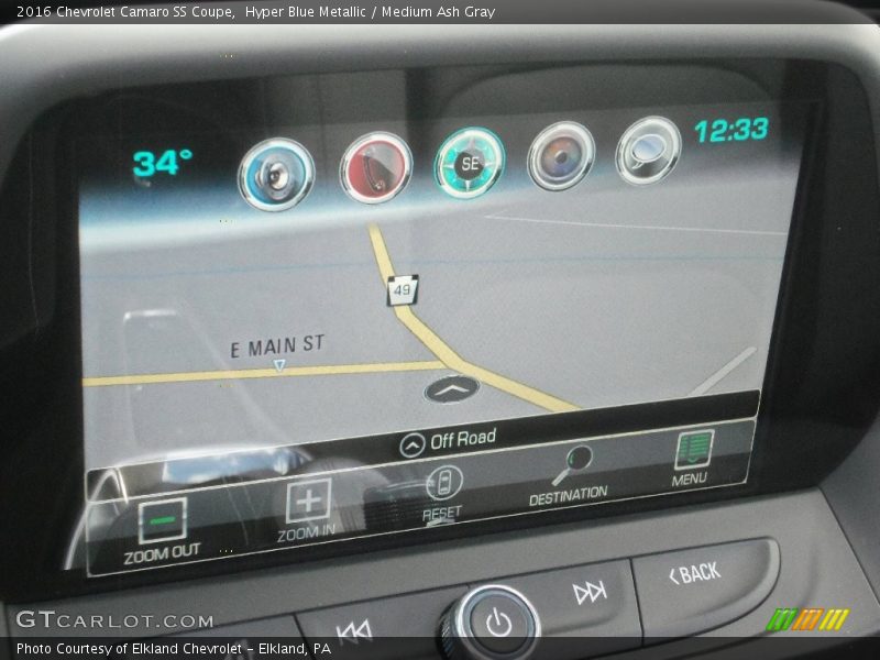 Hyper Blue Metallic / Medium Ash Gray 2016 Chevrolet Camaro SS Coupe