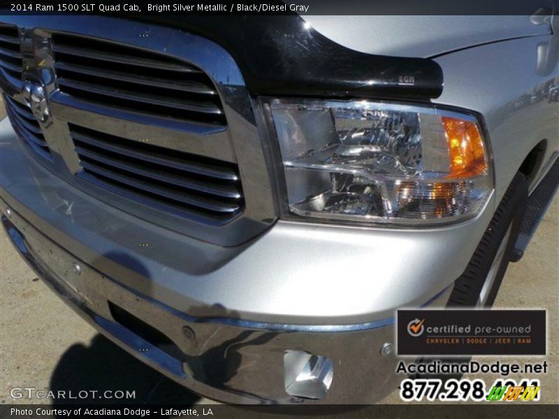 Bright Silver Metallic / Black/Diesel Gray 2014 Ram 1500 SLT Quad Cab