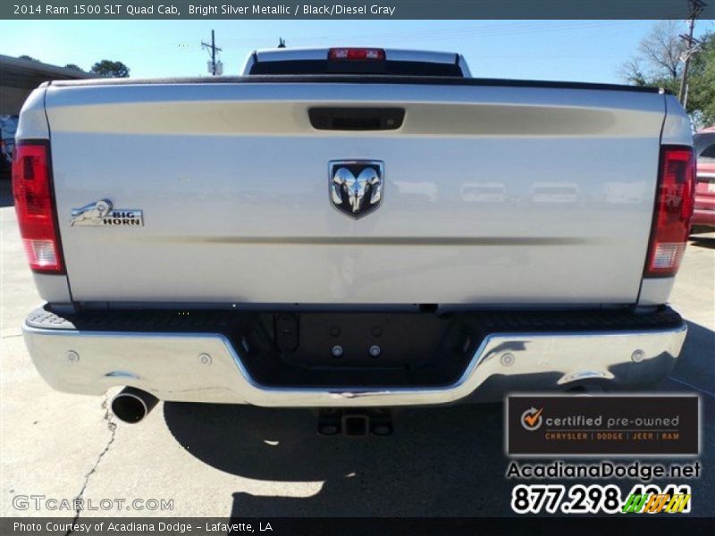 Bright Silver Metallic / Black/Diesel Gray 2014 Ram 1500 SLT Quad Cab
