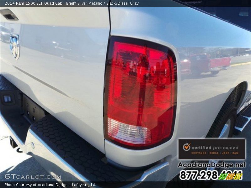 Bright Silver Metallic / Black/Diesel Gray 2014 Ram 1500 SLT Quad Cab