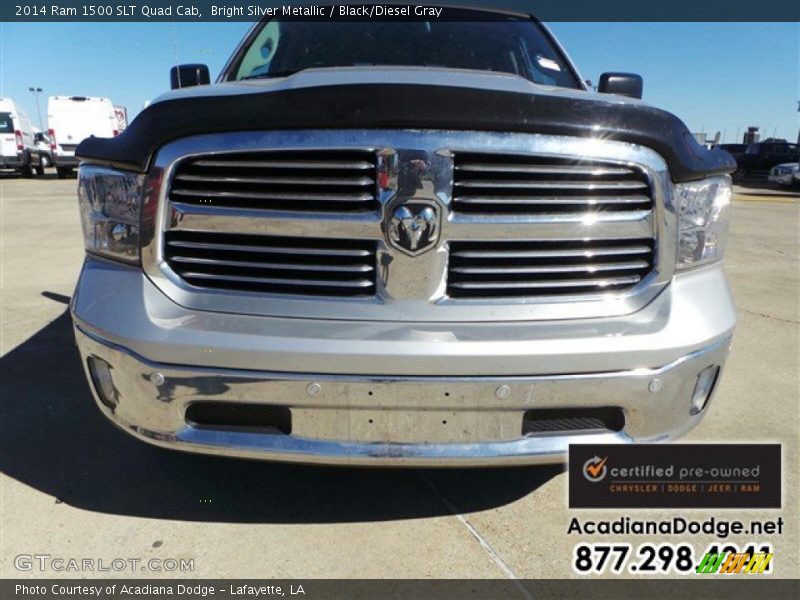 Bright Silver Metallic / Black/Diesel Gray 2014 Ram 1500 SLT Quad Cab