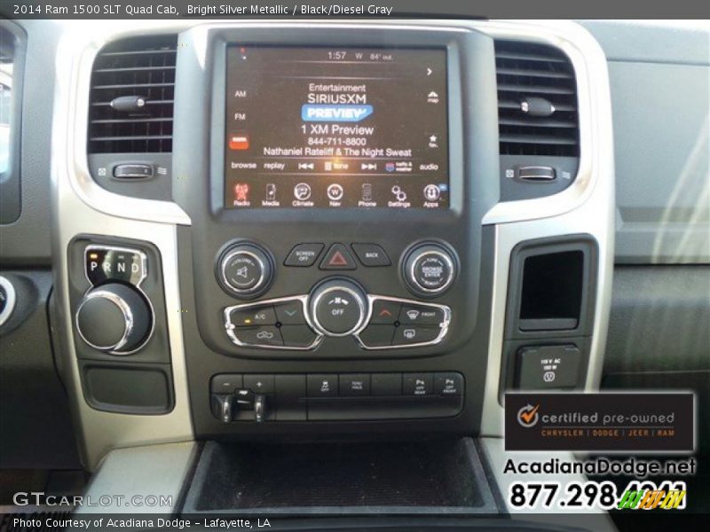 Bright Silver Metallic / Black/Diesel Gray 2014 Ram 1500 SLT Quad Cab