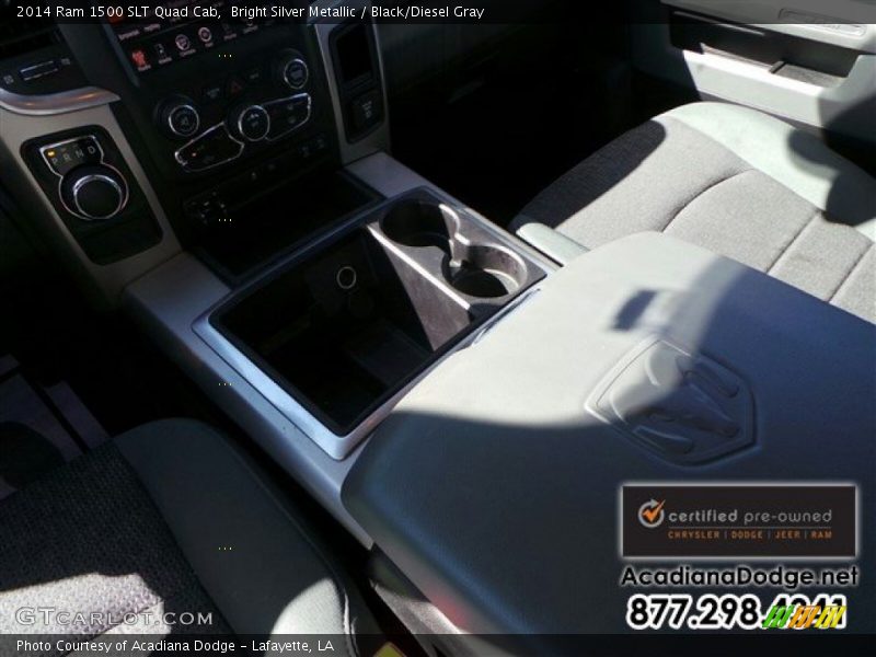 Bright Silver Metallic / Black/Diesel Gray 2014 Ram 1500 SLT Quad Cab