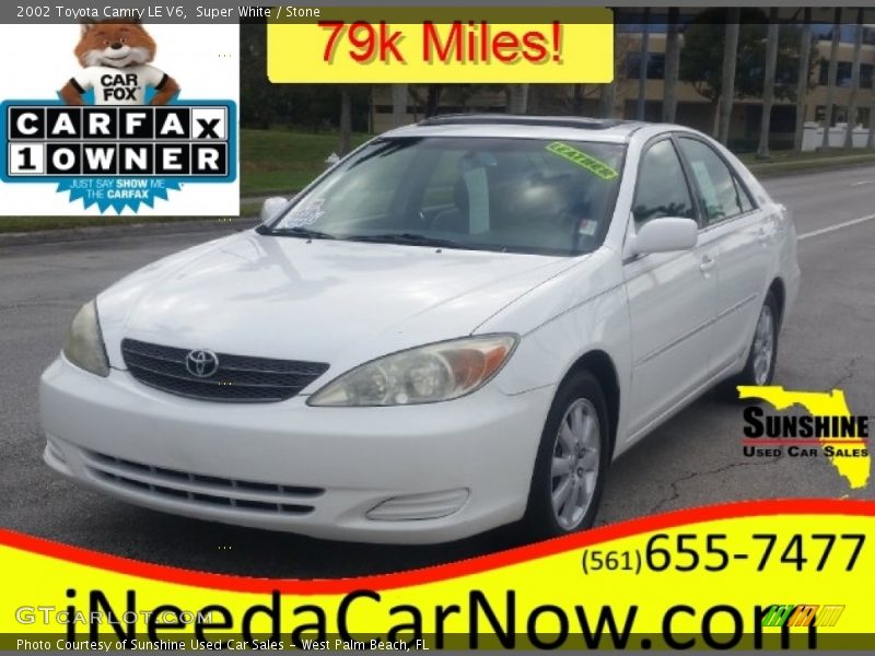 Super White / Stone 2002 Toyota Camry LE V6
