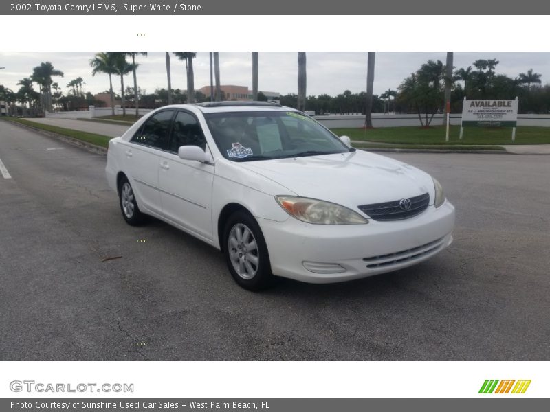 Super White / Stone 2002 Toyota Camry LE V6