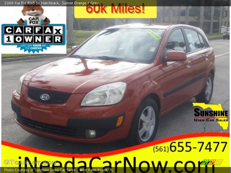 Sunset Orange / Gray 2006 Kia Rio Rio5 SX Hatchback