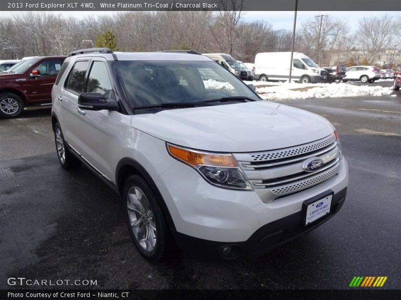 White Platinum Tri-Coat / Charcoal Black 2013 Ford Explorer XLT 4WD