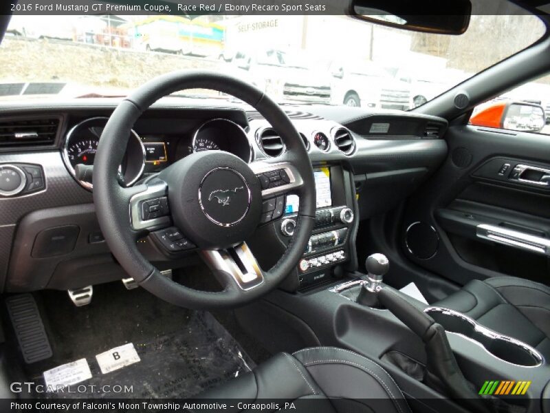  2016 Mustang GT Premium Coupe Ebony Recaro Sport Seats Interior