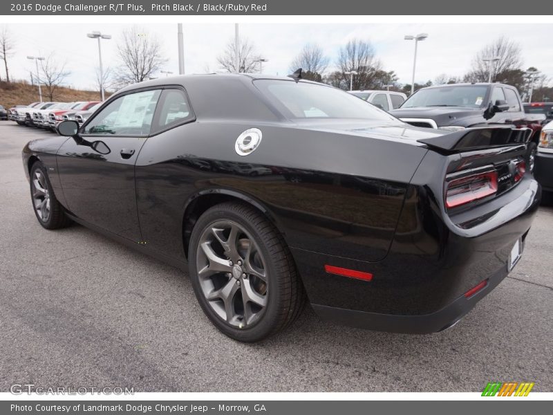 Pitch Black / Black/Ruby Red 2016 Dodge Challenger R/T Plus