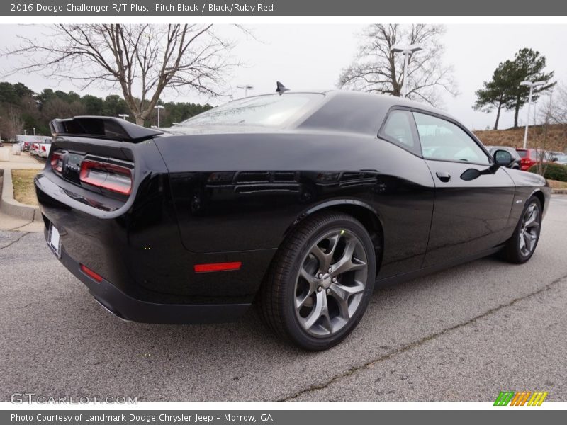 Pitch Black / Black/Ruby Red 2016 Dodge Challenger R/T Plus