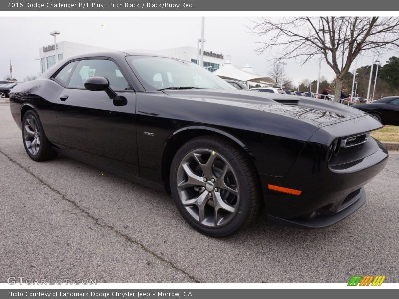 Pitch Black / Black/Ruby Red 2016 Dodge Challenger R/T Plus