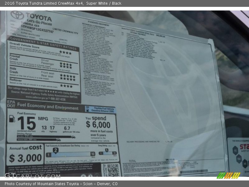Super White / Black 2016 Toyota Tundra Limited CrewMax 4x4